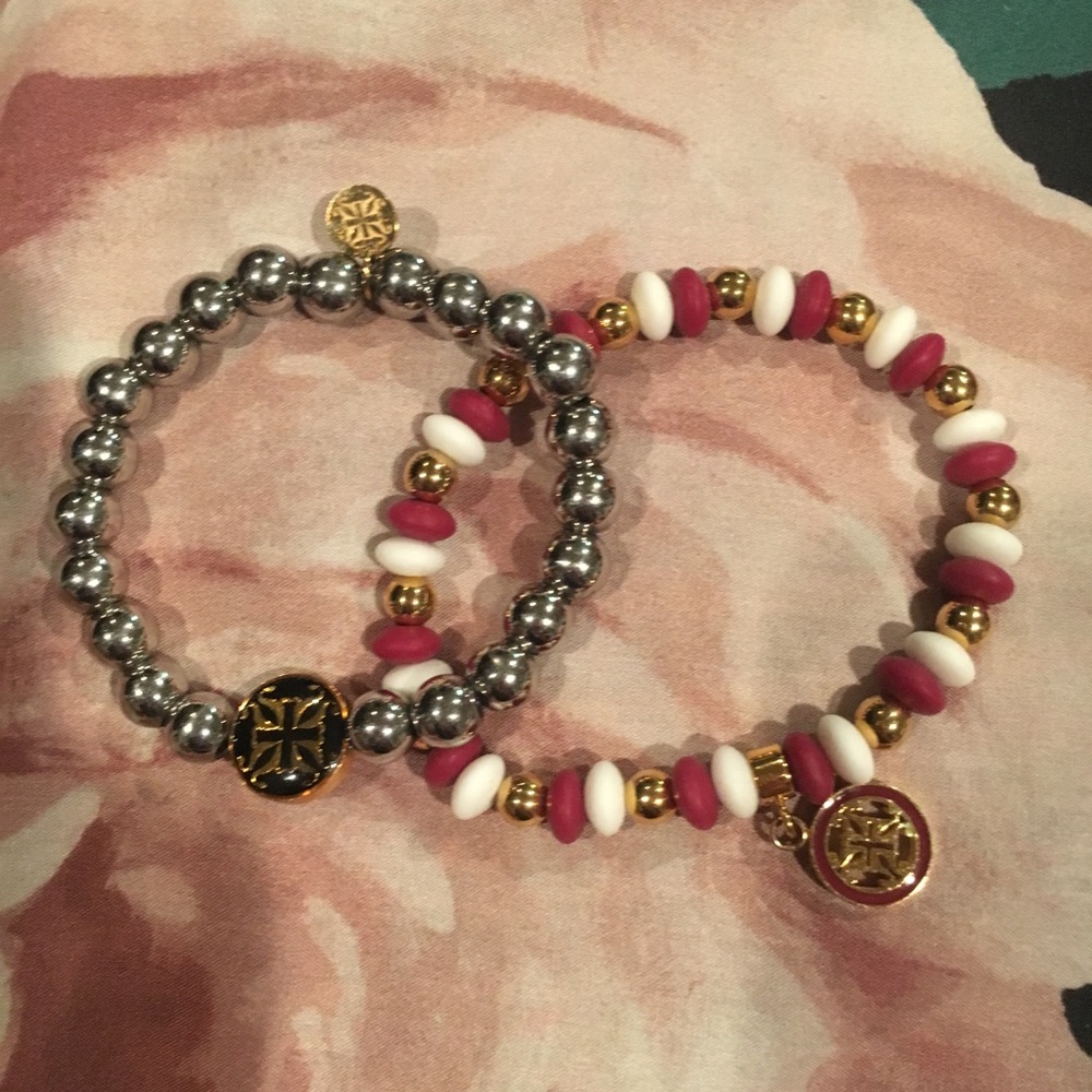 2 beaded Rustic Cuff bracelets as a pair